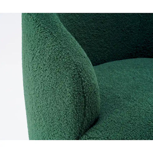 360° Swivel Barrel Chair in Chenille Fabric with Metal Ring Base