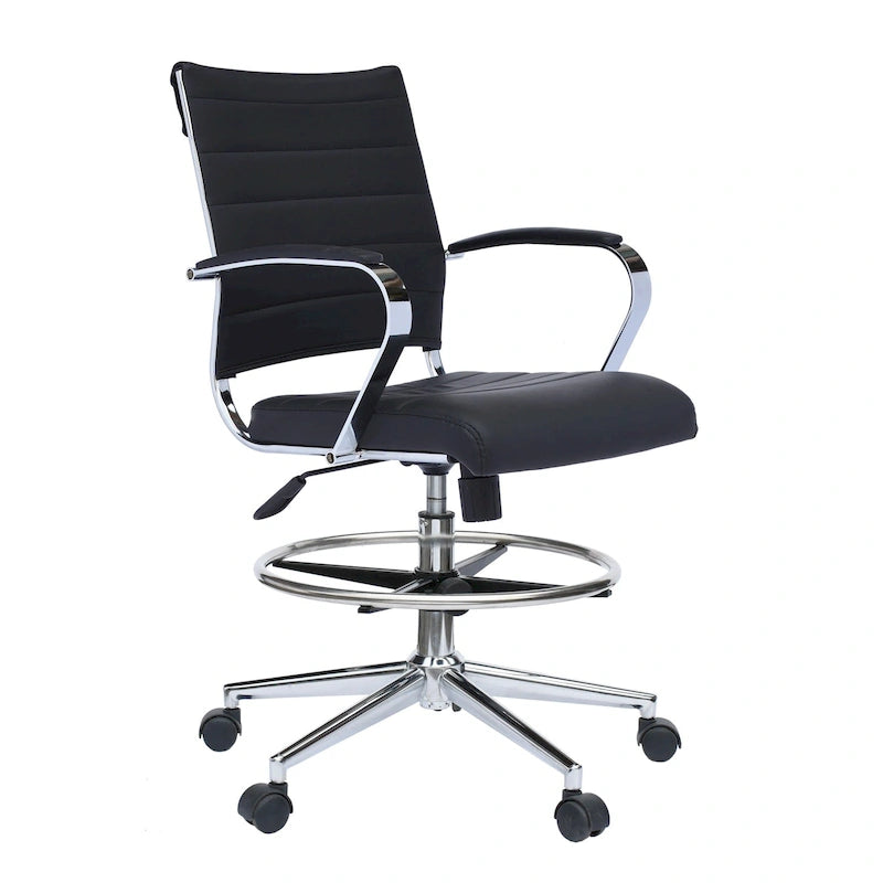 Chaise de dessinateur réglable avec revêtement en similicuir