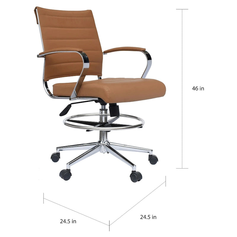 Chaise de dessinateur réglable avec revêtement en similicuir