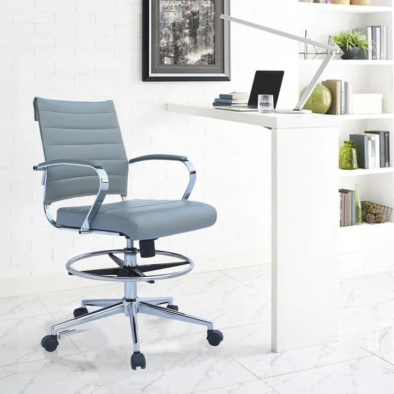 Chaise de dessinateur réglable avec revêtement en similicuir