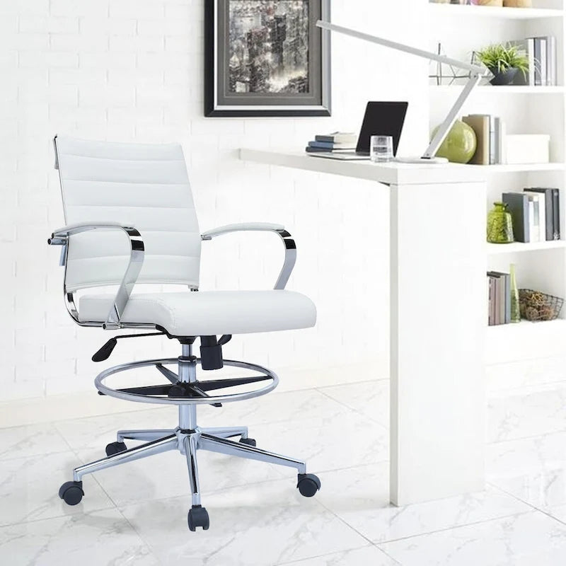 Chaise de dessinateur réglable avec revêtement en similicuir