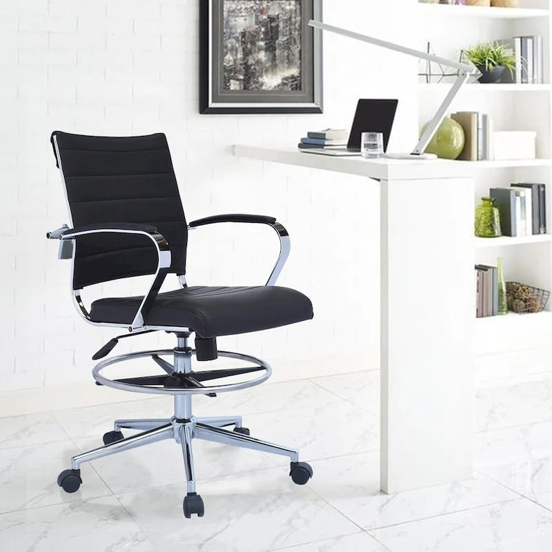 Chaise de dessinateur réglable avec revêtement en similicuir