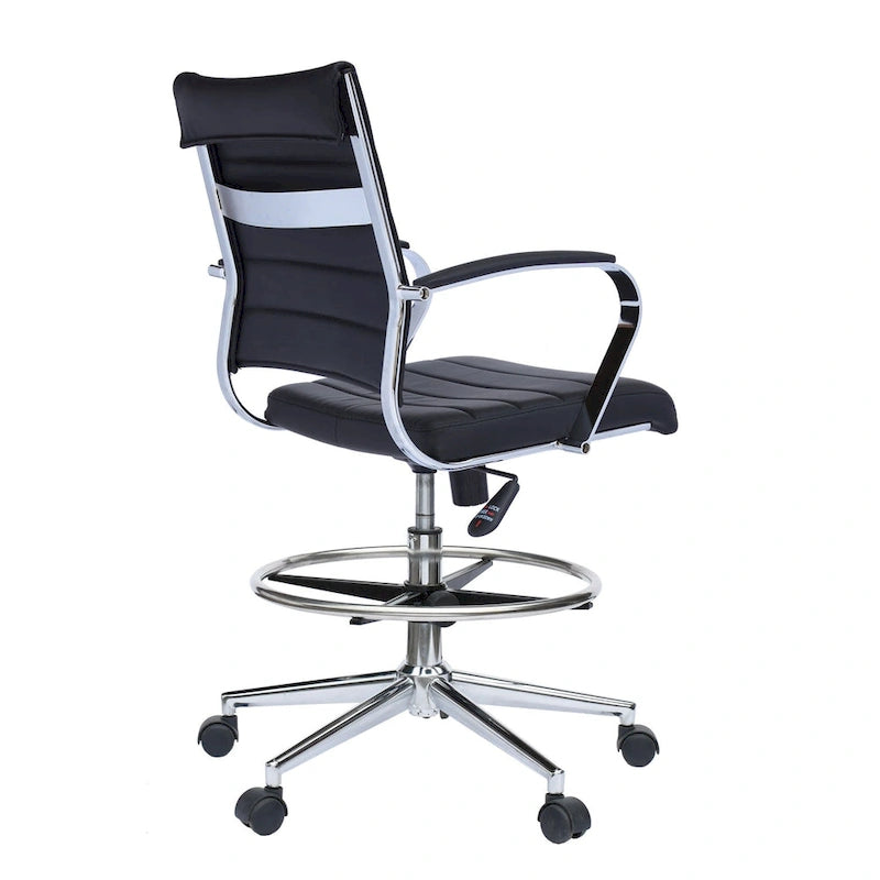 Chaise de dessinateur réglable avec revêtement en similicuir