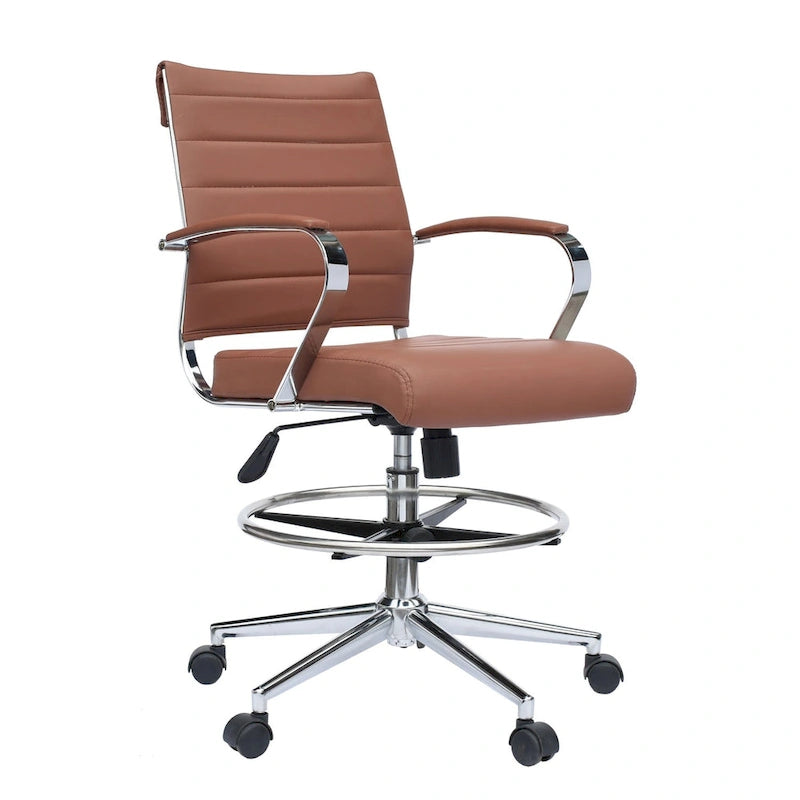 Chaise de dessinateur réglable avec revêtement en similicuir