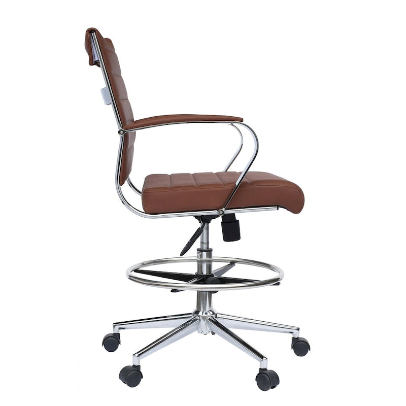Chaise de dessinateur réglable avec revêtement en similicuir