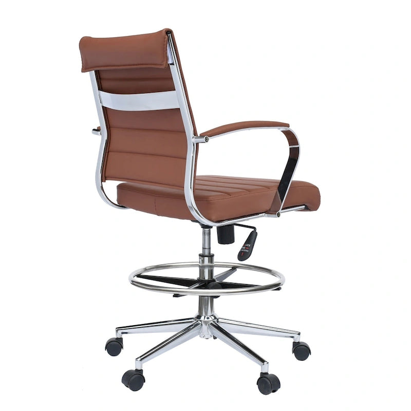 Chaise de dessinateur réglable avec revêtement en similicuir