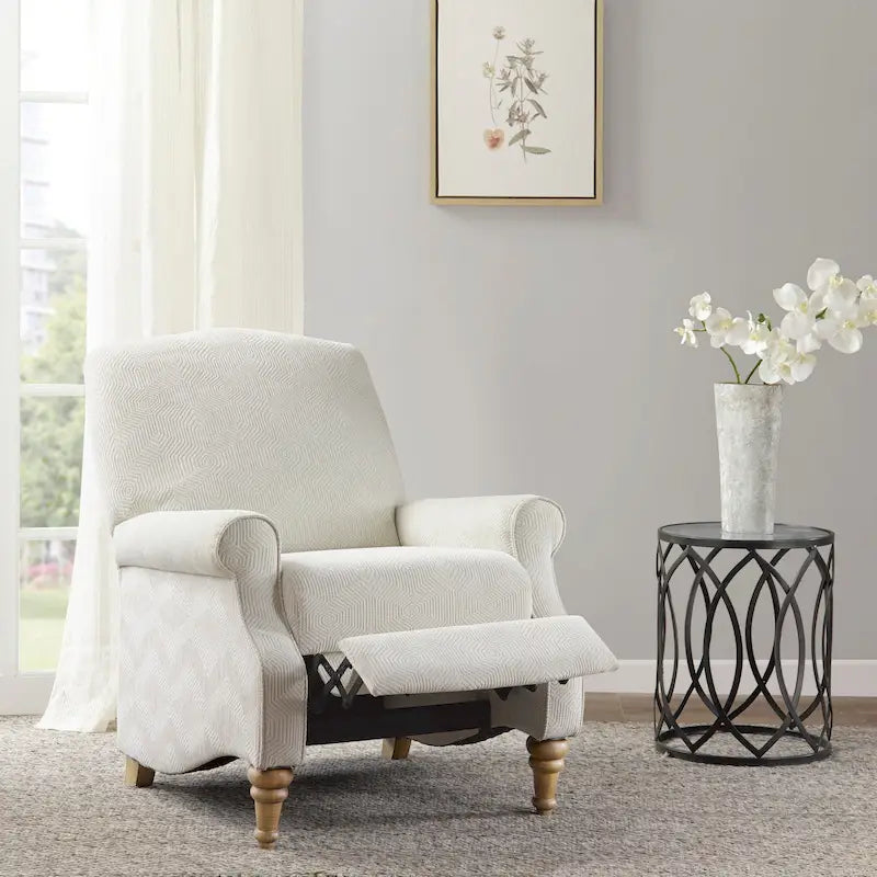 Ivory Push-Back Recliner Chair