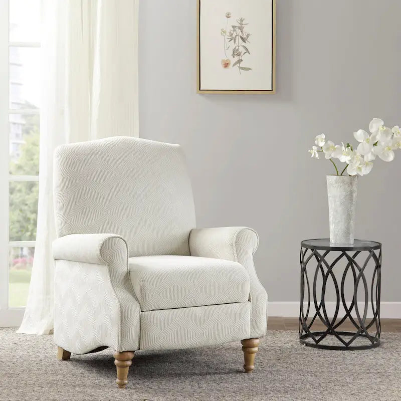 Ivory Push-Back Recliner Chair