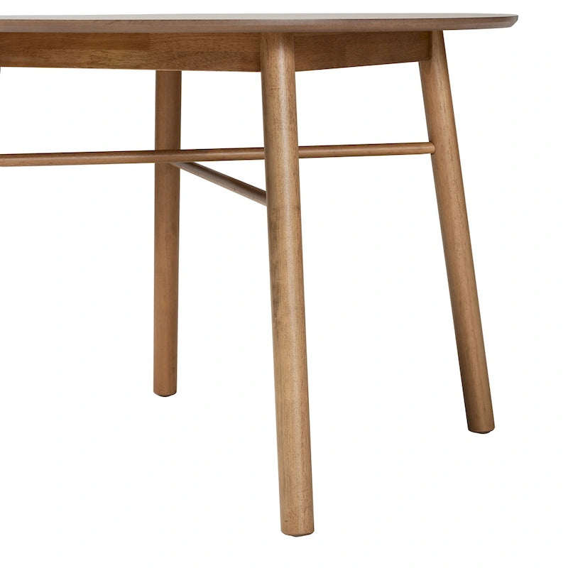 Runder Esstisch aus Rubberwood im Mid-Century-Stil