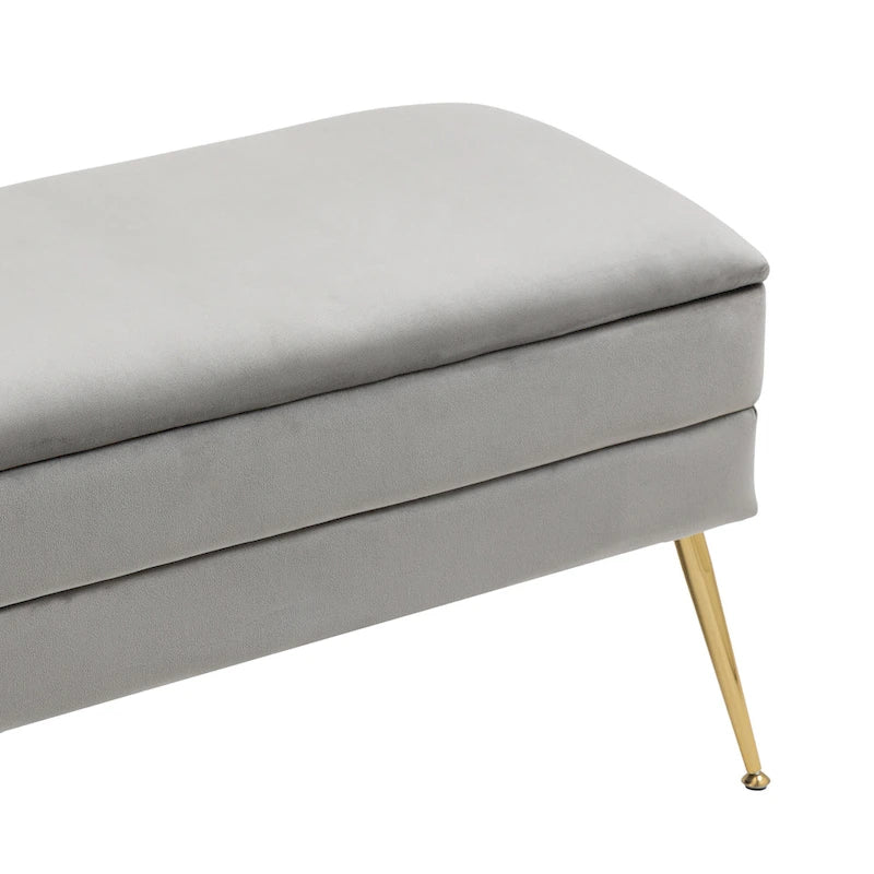 Samt-Sitzhocker mit Stauraum