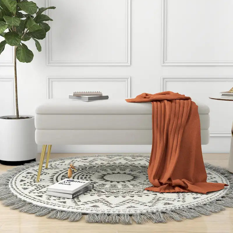 Velvet Storage Ottoman Bench