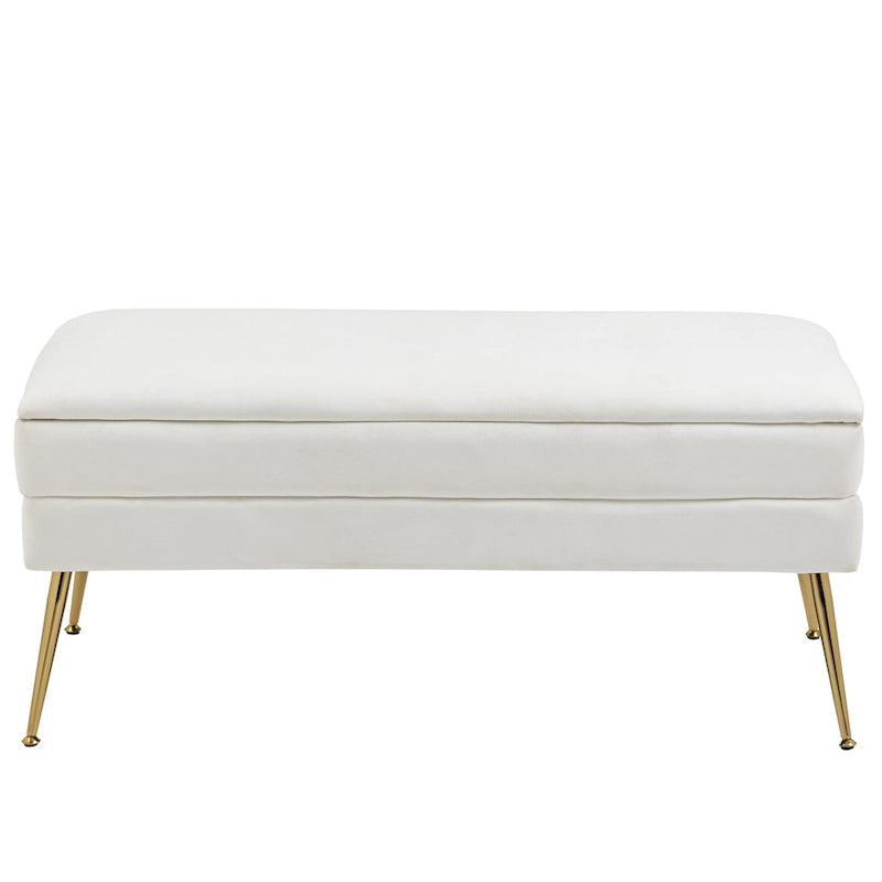 Velvet Storage Ottoman Bench