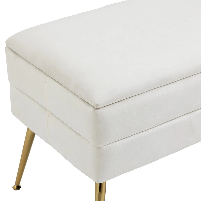 Velvet Storage Ottoman Bench
