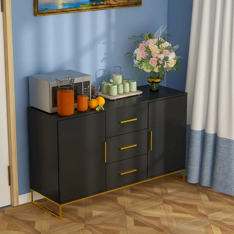 Credenza industriale con 2 ante e 3 cassetti