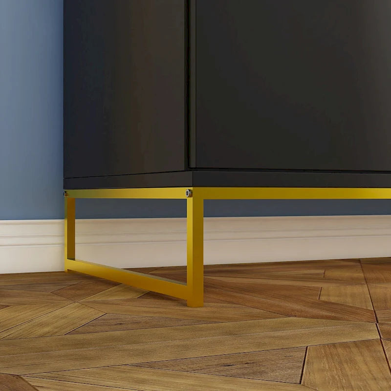 Credenza industriale con 2 ante e 3 cassetti