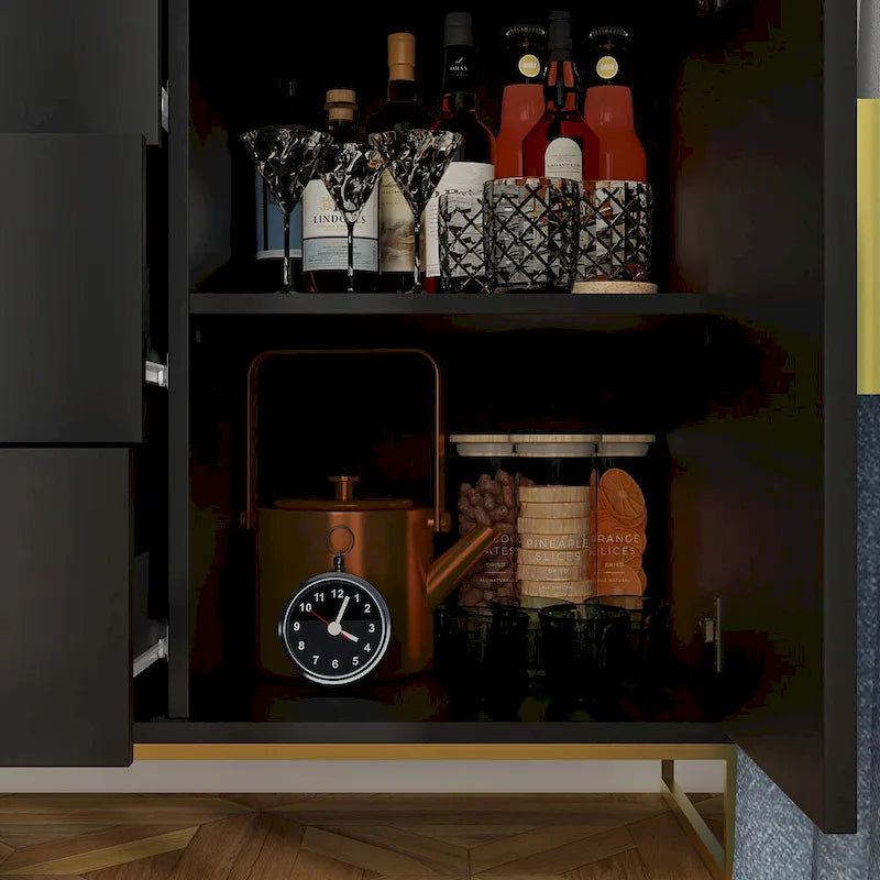 Credenza industriale con 2 ante e 3 cassetti