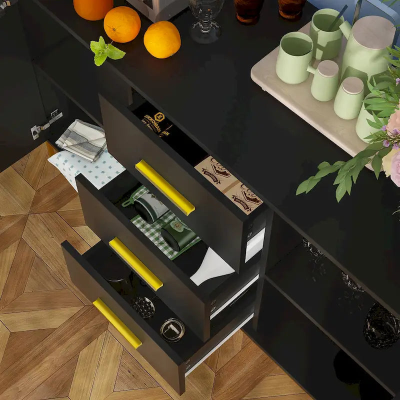 Credenza industriale con 2 ante e 3 cassetti