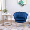 Lotus-Shape Velvet Accent Chair with Gold Metal Legs