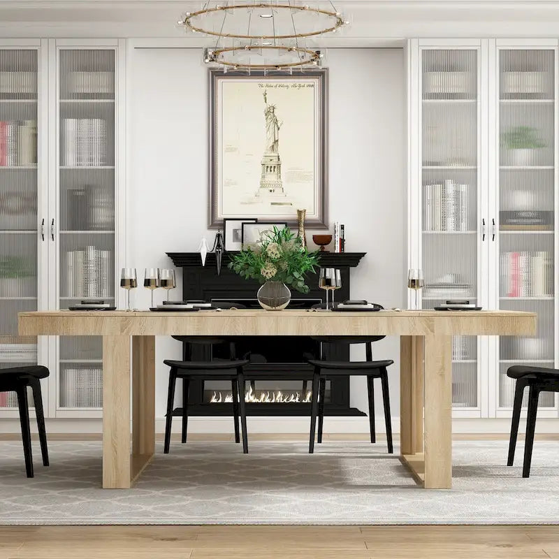 Large Conference Table with Wood Base