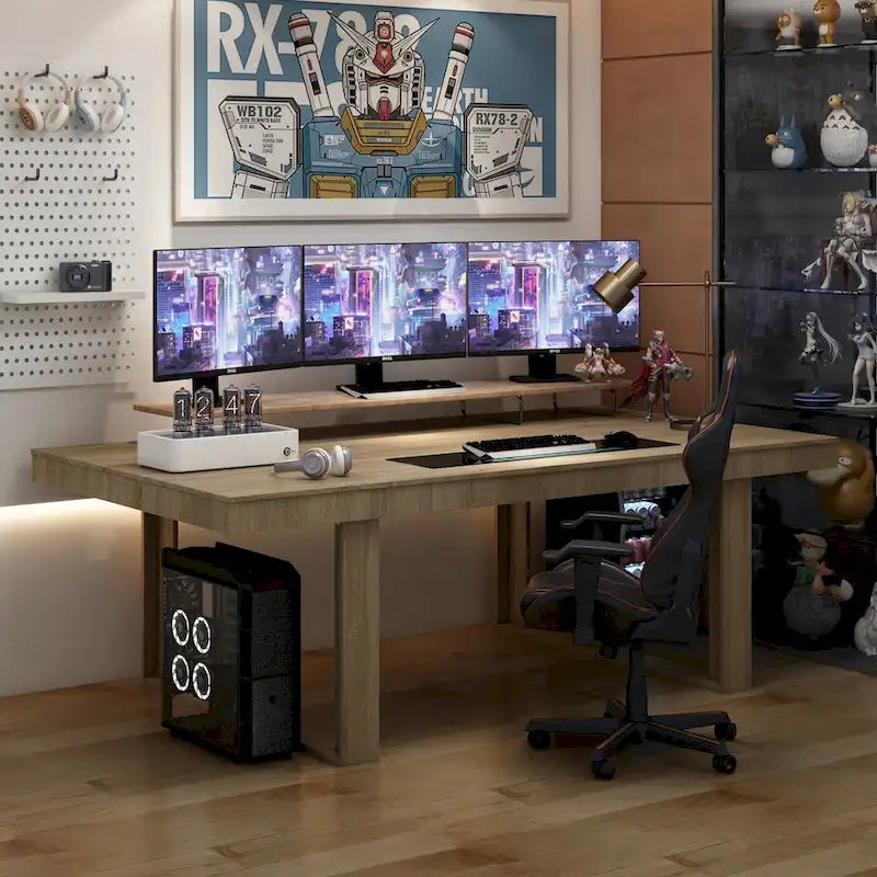 Large Conference Table with Wood Base
