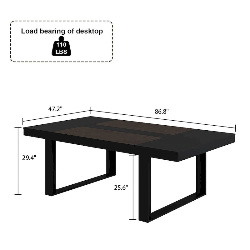 Large Conference Table with Wood Base