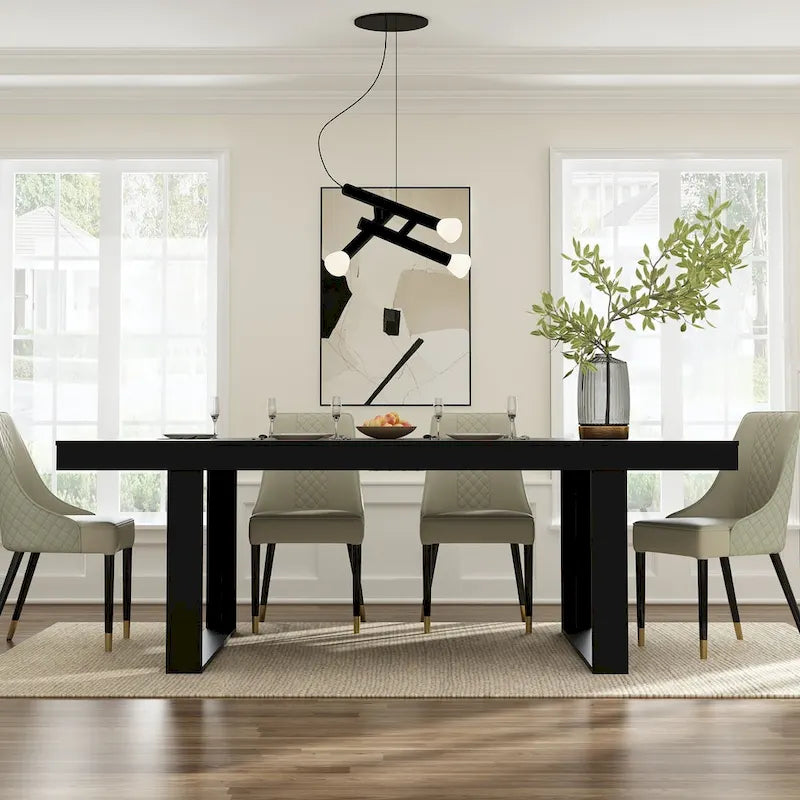 Large Conference Table with Wood Base