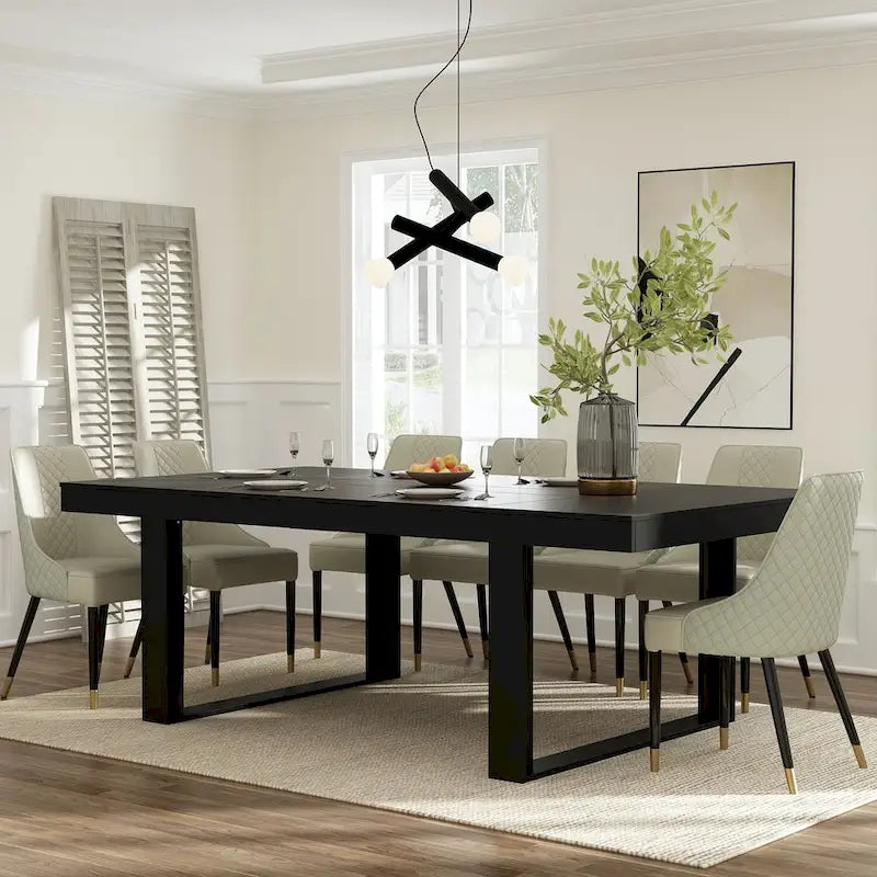 Large Conference Table with Wood Base