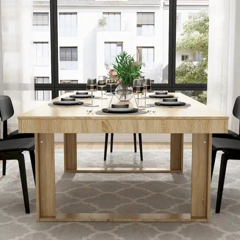 Large Conference Table with Wood Base