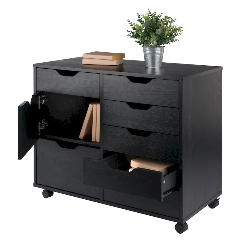 Mueble de almacenamiento móvil con 6 cajones y doble gabinete