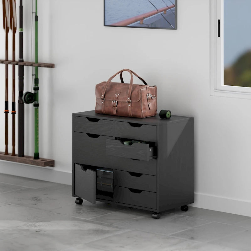 Mueble de almacenamiento móvil con 6 cajones y doble gabinete