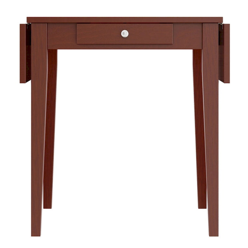 Tavolo da pranzo in legno massello con doppia ribalta e cassetto
