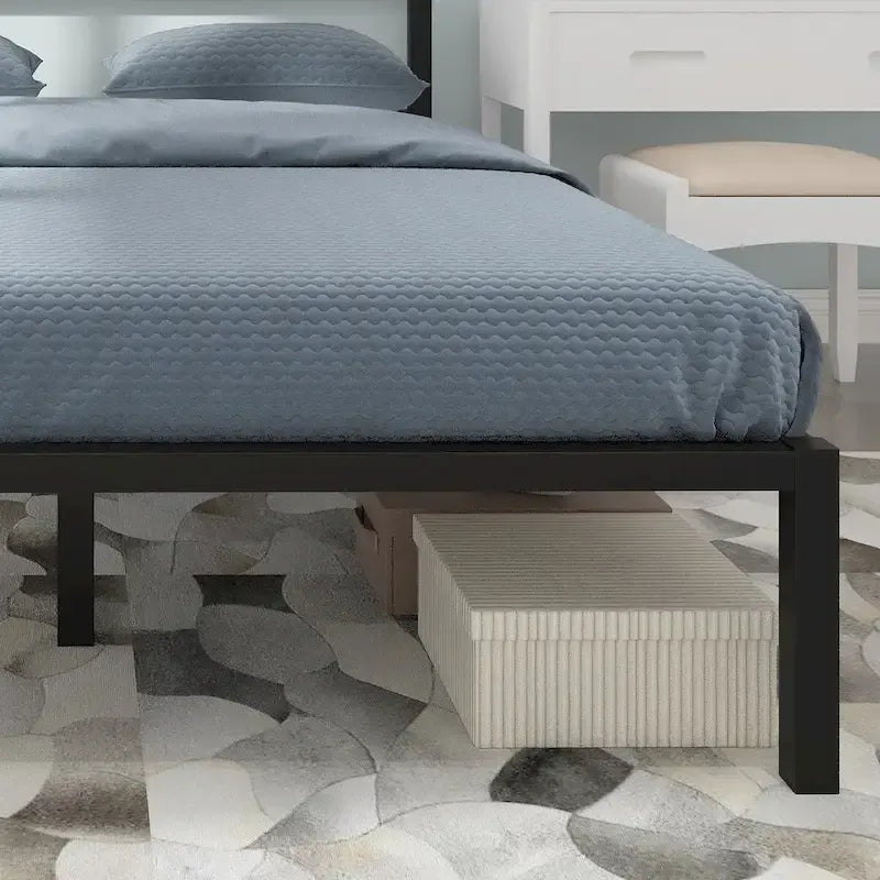 Metal Platform Bed Frame with Headboard & Footboard