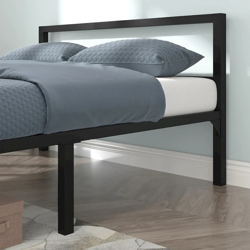 Metal Platform Bed Frame with Headboard & Footboard