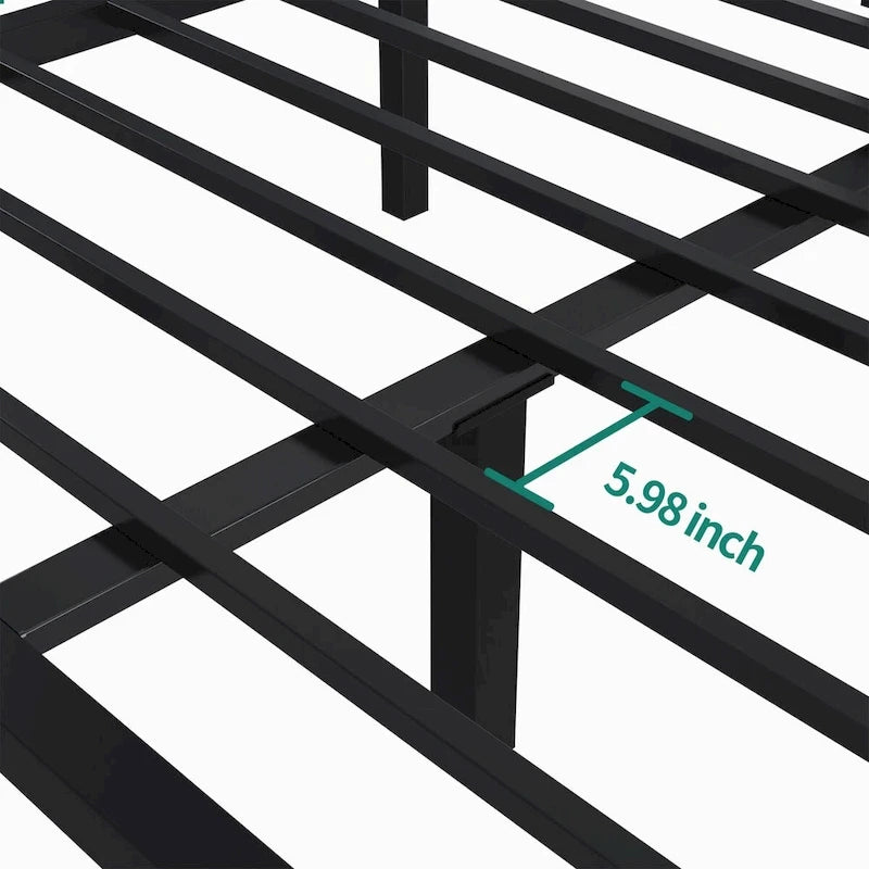 Metal Platform Bed Frame with Headboard & Footboard