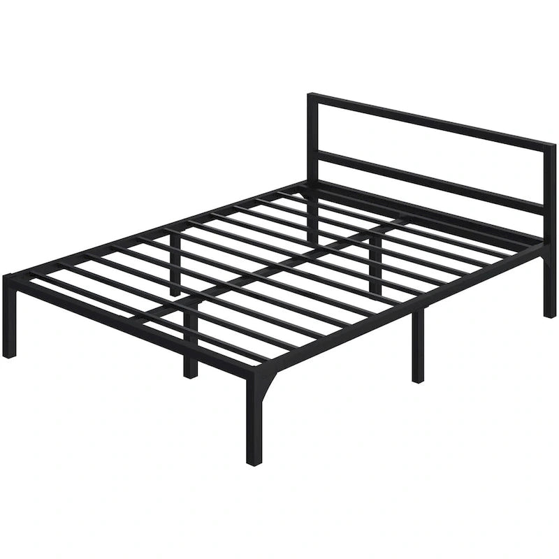 Metal Platform Bed Frame with Headboard & Footboard