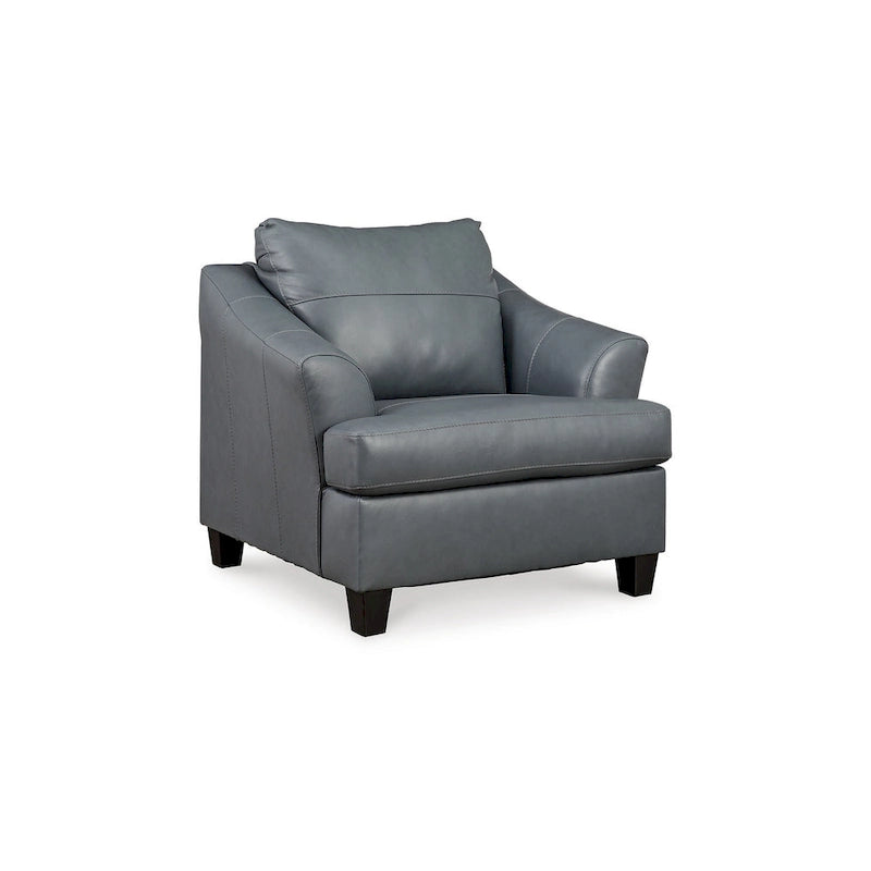 Oversized Accent Chair with Genuine Leather & Channel Stitching