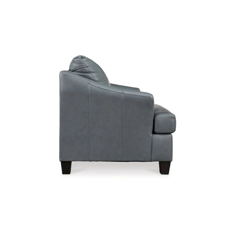 Oversized Accent Chair with Genuine Leather & Channel Stitching