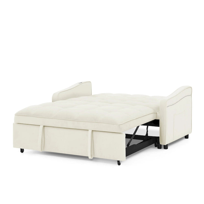 Divanetto letto trasformabile con ricarica USB e schienale regolabile