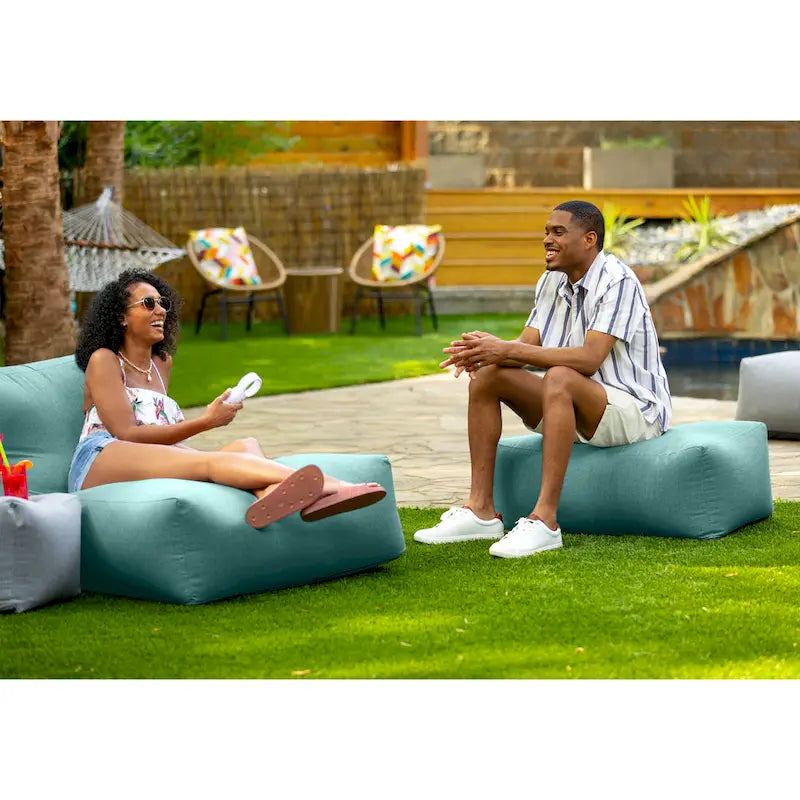 Large Weatherproof Bean Bag Ottoman with Sunbrella Fabric Cover
