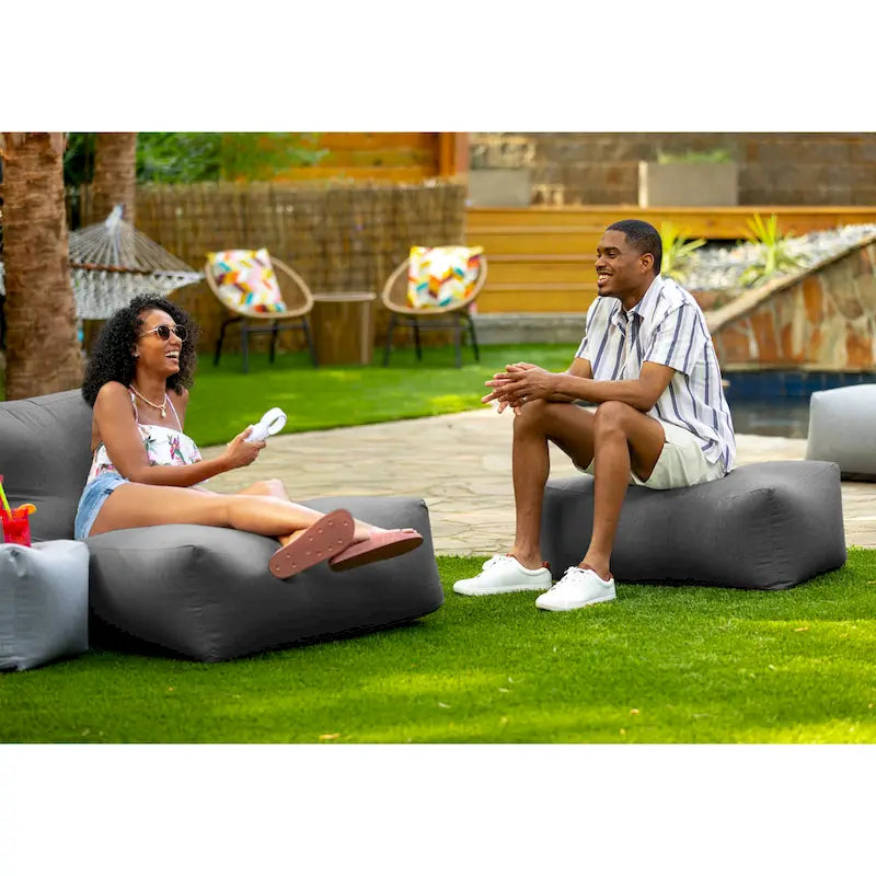 Large Weatherproof Bean Bag Ottoman with Sunbrella Fabric Cover