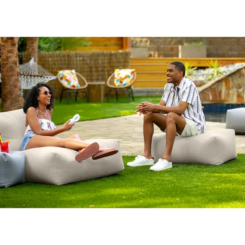 Large Weatherproof Bean Bag Ottoman with Sunbrella Fabric Cover