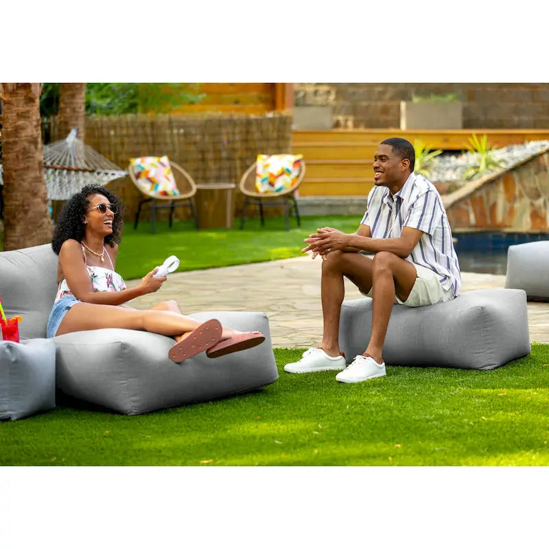 Large Weatherproof Bean Bag Ottoman with Sunbrella Fabric Cover