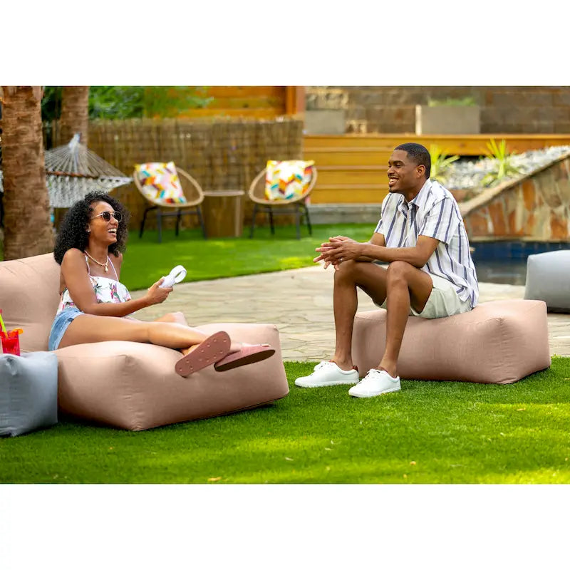 Large Weatherproof Bean Bag Ottoman with Sunbrella Fabric Cover