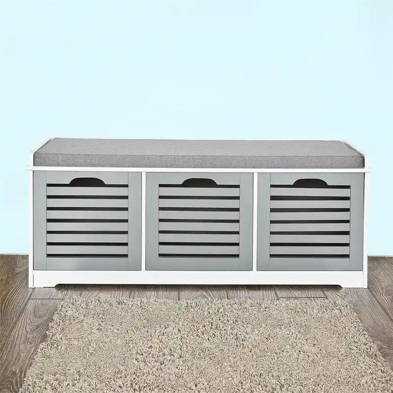 Panca imbottita contenitore con 3 cassetti