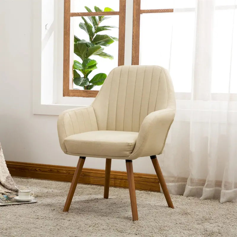 Fauteuil d'appoint contemporain en tissu avec coussin profondément capitonné