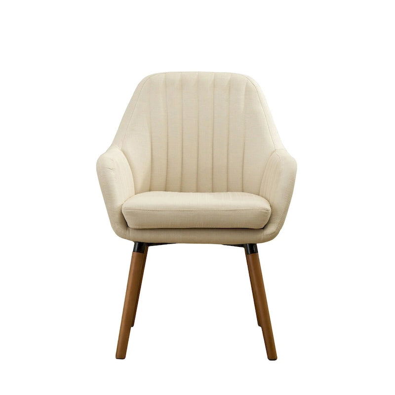 Contemporary Fabric Accent Chair with Deep Tufted Cushion