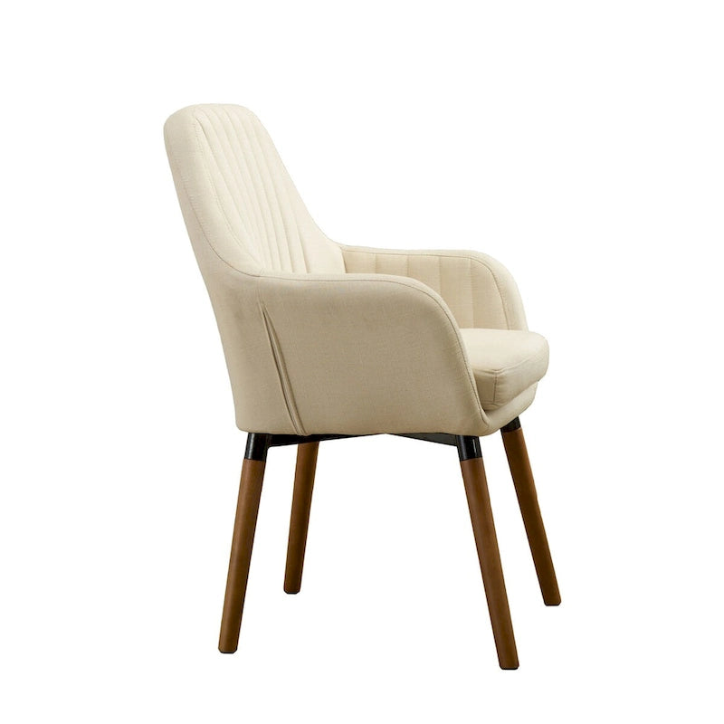 Contemporary Fabric Accent Chair with Deep Tufted Cushion