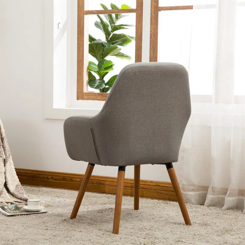 Contemporary Fabric Accent Chair with Deep Tufted Cushion