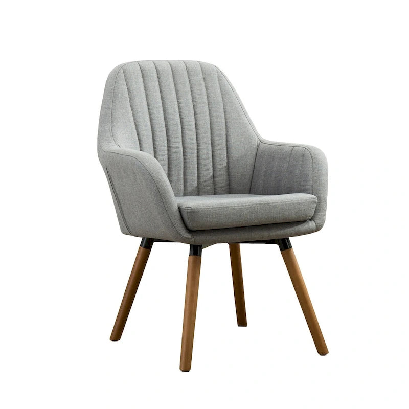 Contemporary Fabric Accent Chair with Deep Tufted Cushion