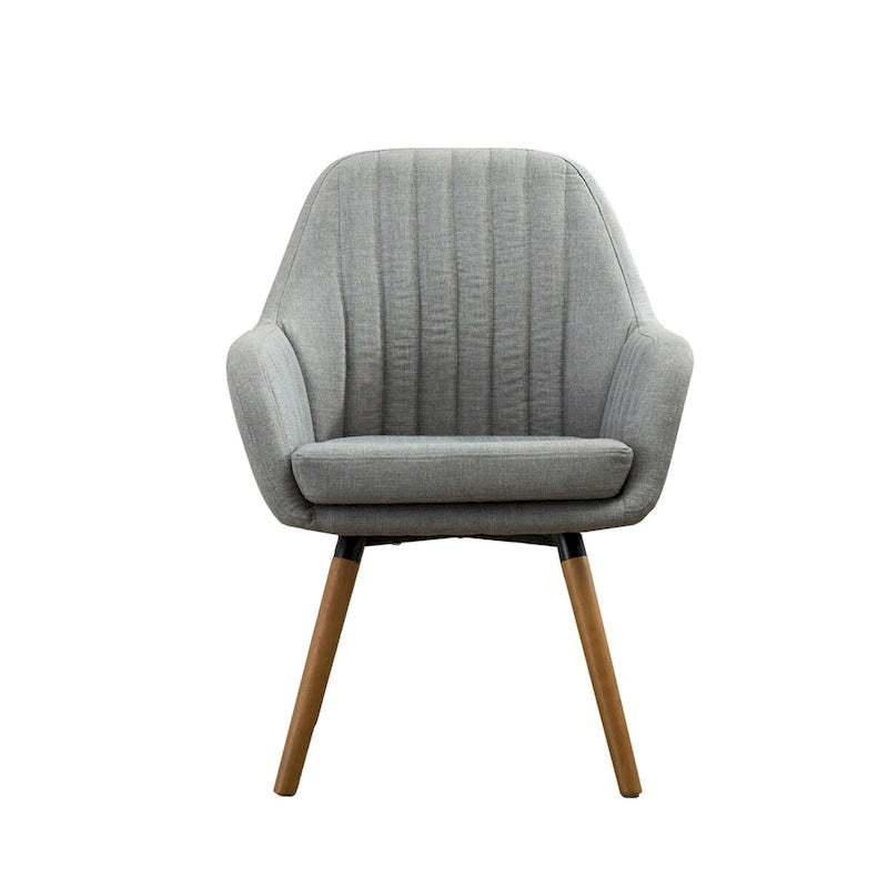 Contemporary Fabric Accent Chair with Deep Tufted Cushion